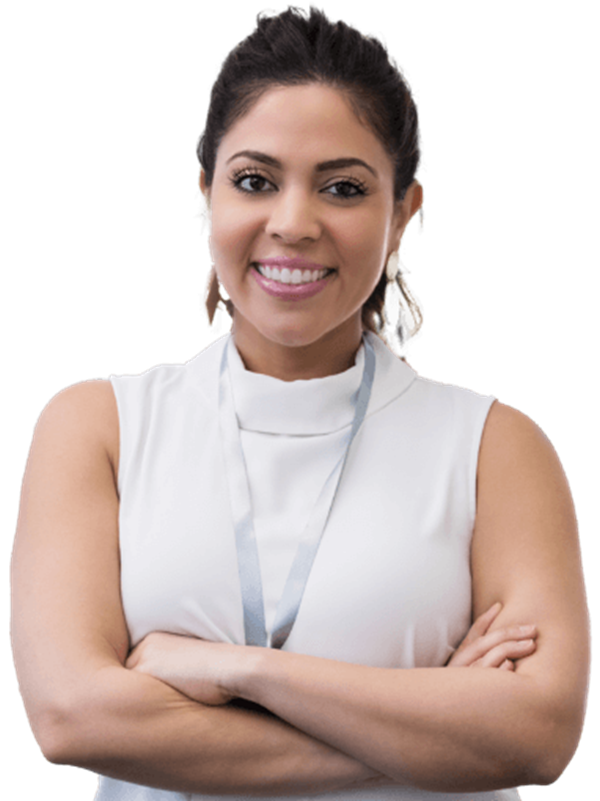 A picture of a woman with her arms crossed