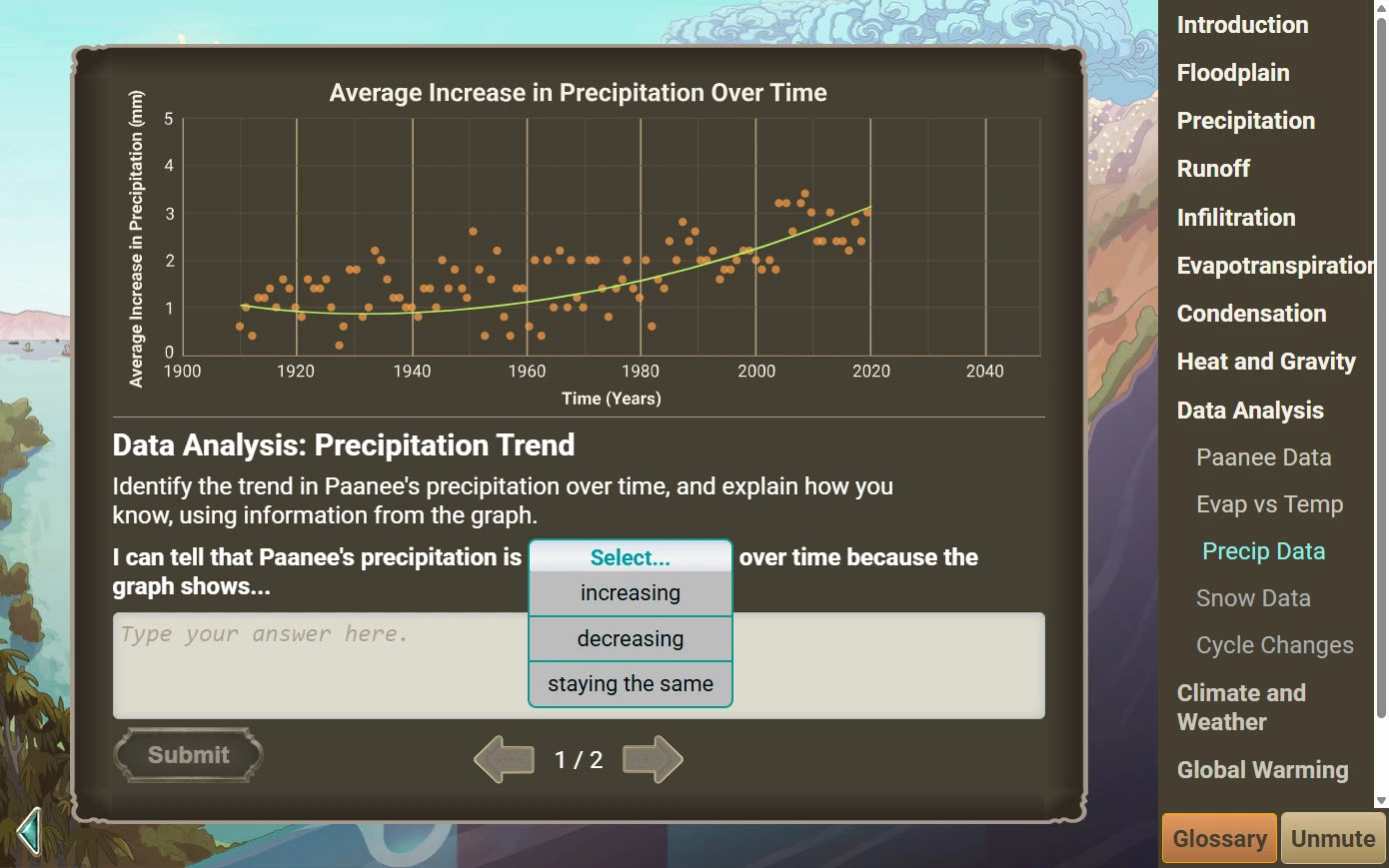 a view from this Gizmos STEM Case showing data being analyzed