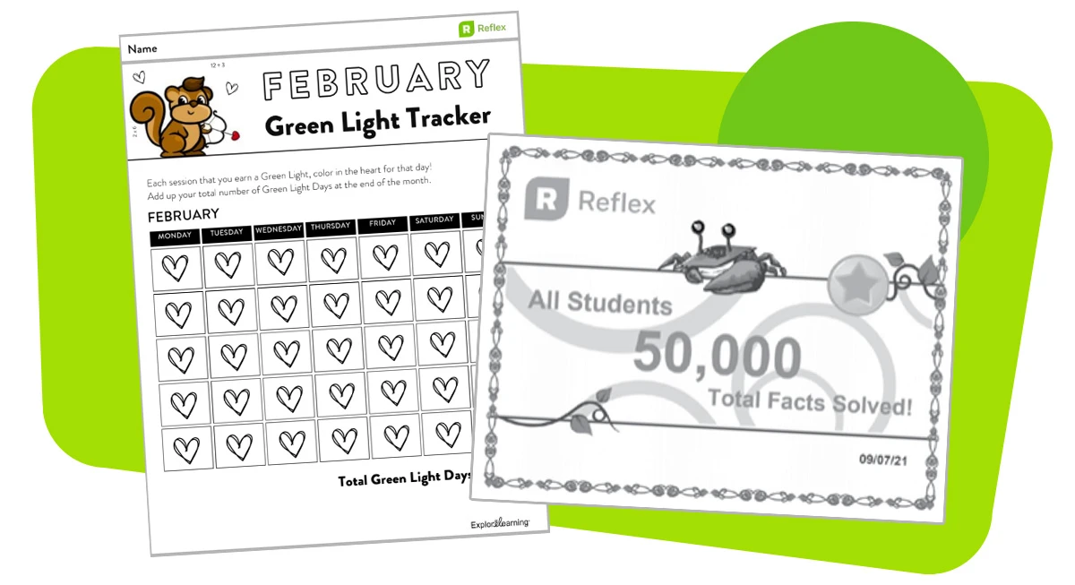 Examples of Reflex resources to celebrate student milestones.