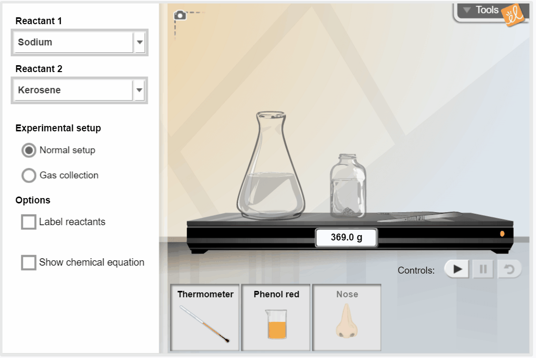 Preview of the Chemical Changes Gizmo