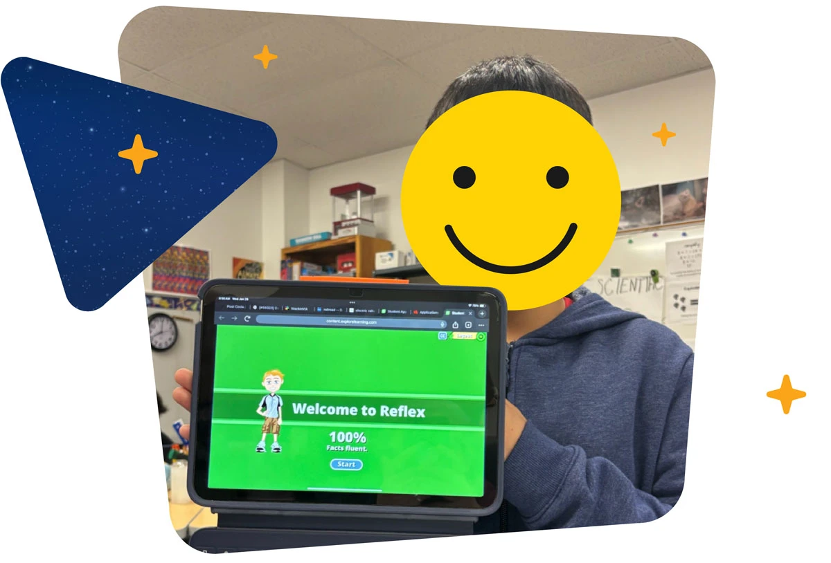 One of Scovill’s students showing off 100% fluency on Reflex.