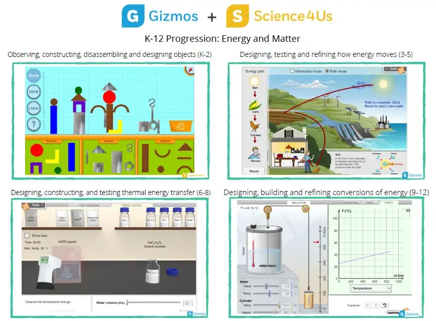 K-12 Progression: Energy Matter