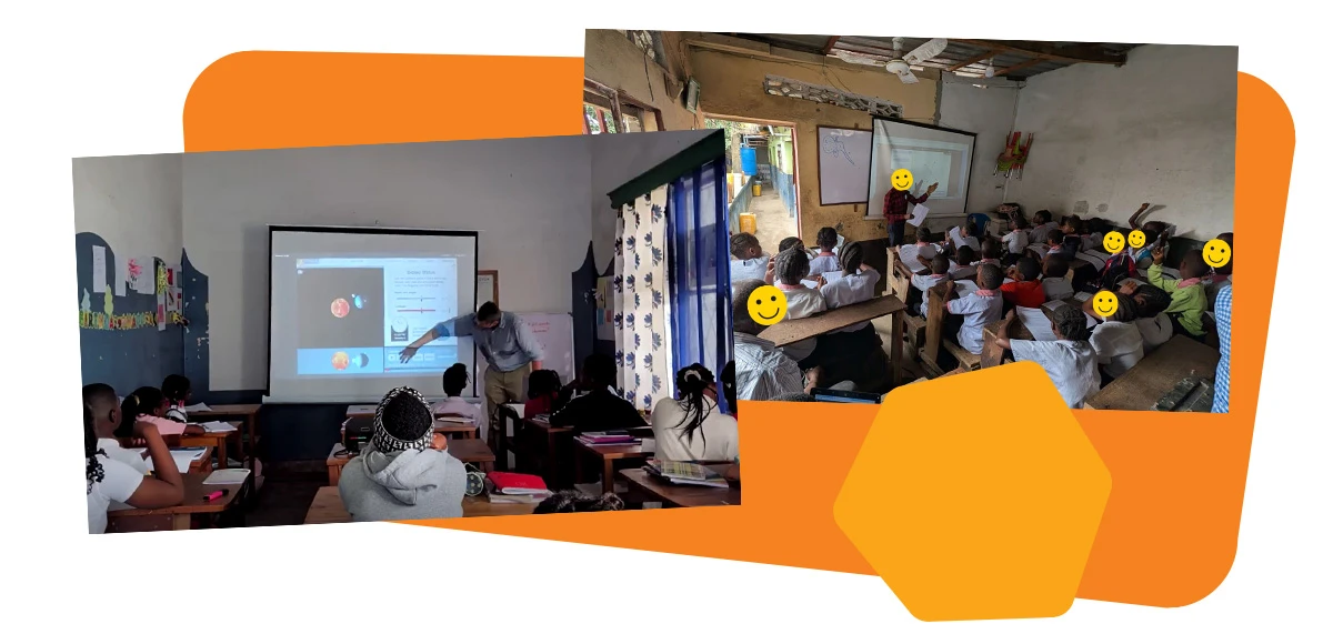 Gizmos in use at FATEB Kinshasa Academy (left) and Medik School (right) in Kinshasa, DRC