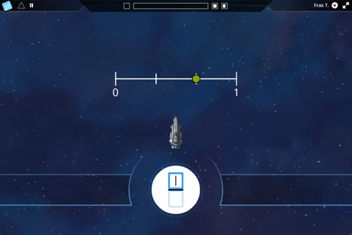 Screenshot of Frax gameplay showing a numberline