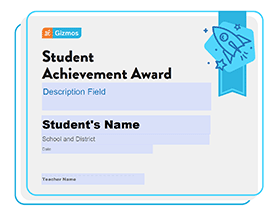 thumbnail of Gizmos Student Achievement Certificate