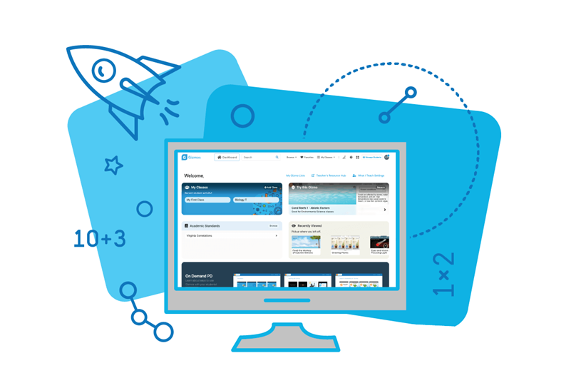 screenshot from Gizmos teacher interface...