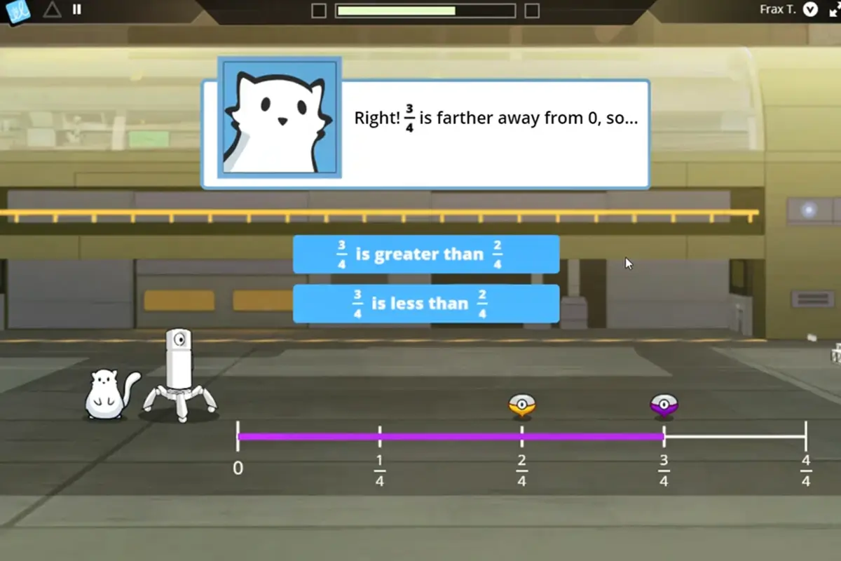 Screenshot of Frax game.