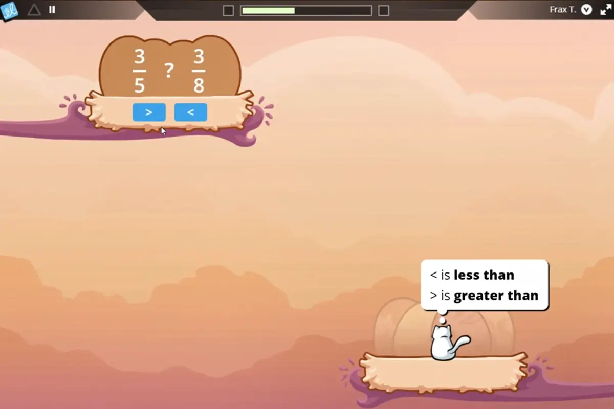 Screenshot of Frax game.