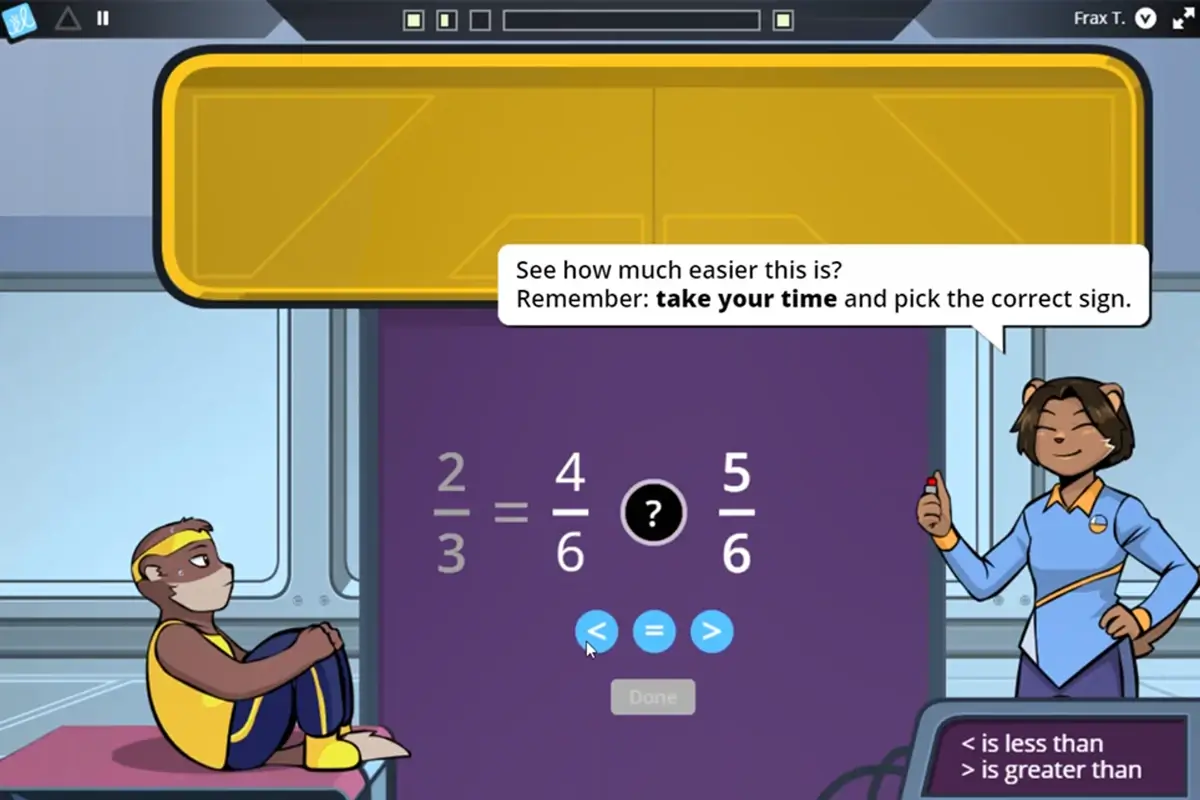 Screenshot of Frax game.