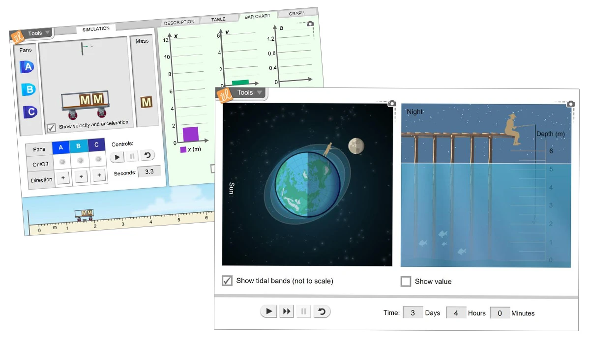 Preview of Fan Car Physics and Ocean Tides Gizmos