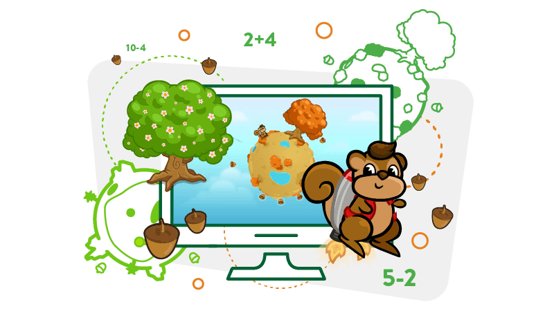 Illustration of a computer displaying a Reflex game