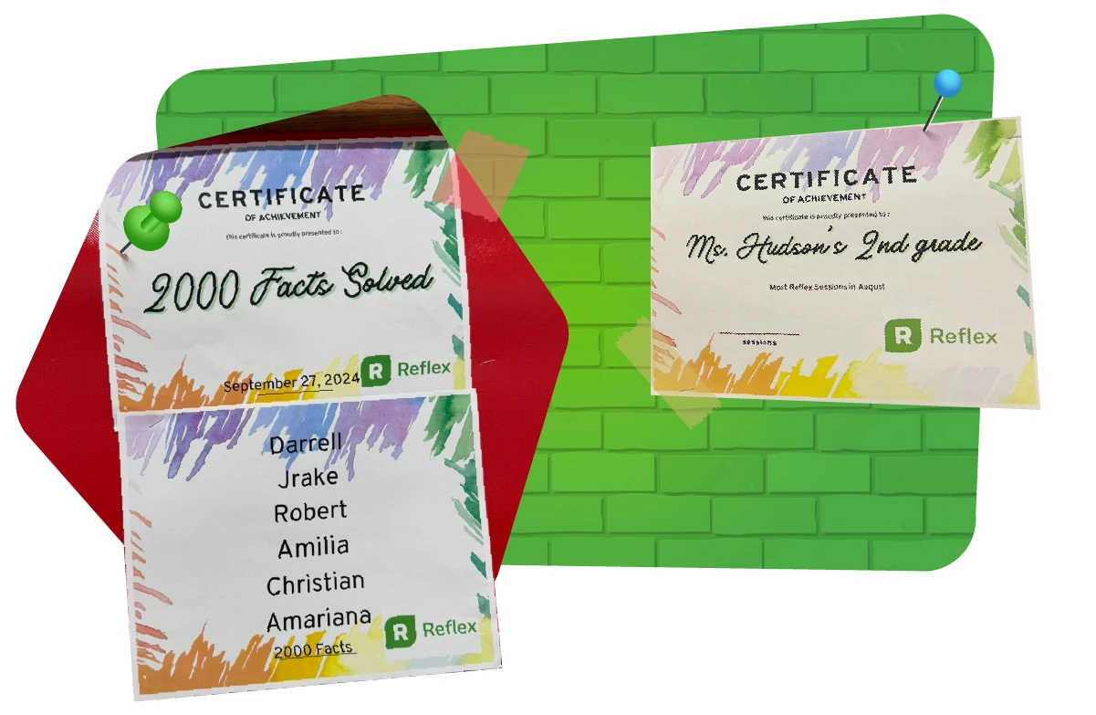 Displaying student Reflex accomplishments