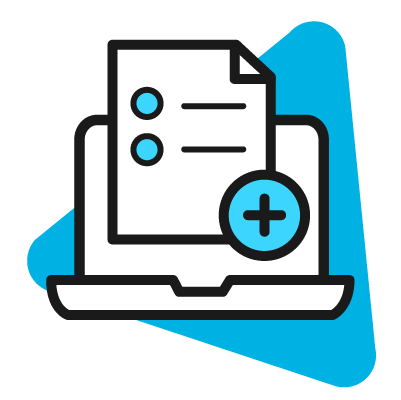 Illustration of a laptyop with enrollment forms