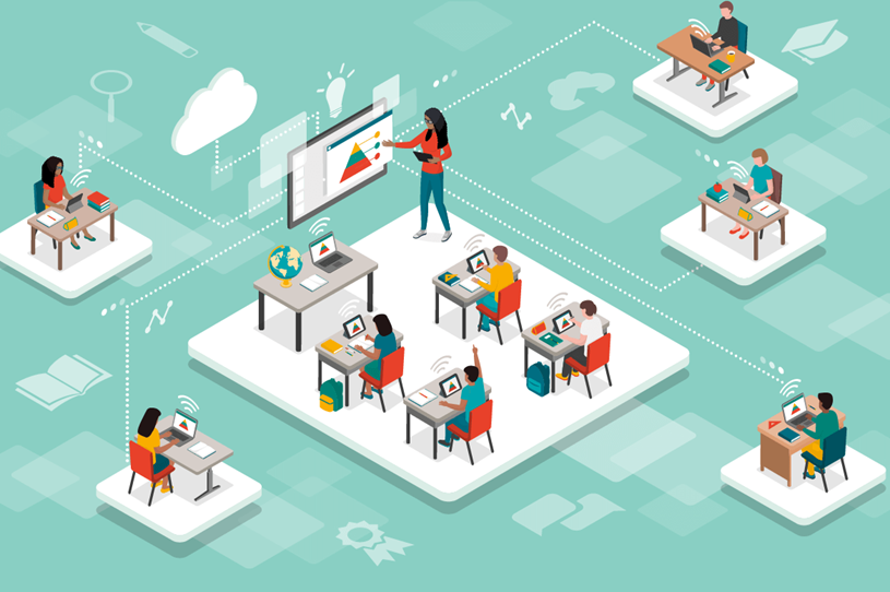 Isometric illustration depicting diverse...