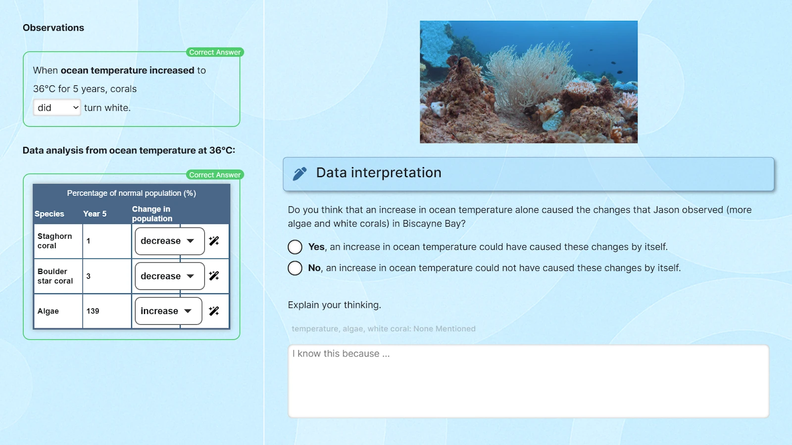 Coral Reef Ecology Gizmos Investigation