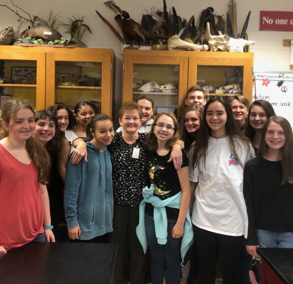 Mrs. Iris Mudd and students